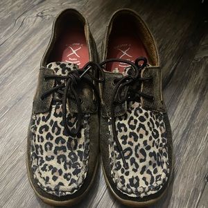 Womens Cheetah Print Driving Mocs Size:10